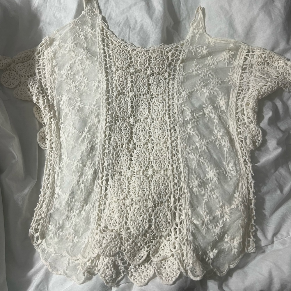 Bathing suit top cover up beachy off the shoulders